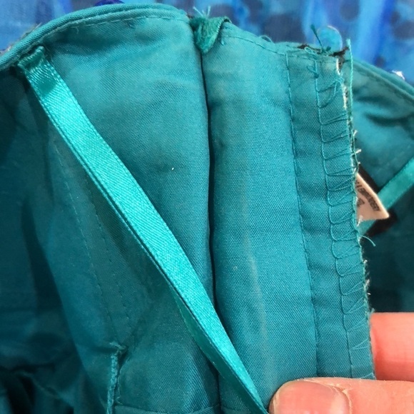 Jovani Leopard Sequin Leopard Strapless Gown Formal Dress Size 0 Y2K Blue Green - Picture 8 of 8